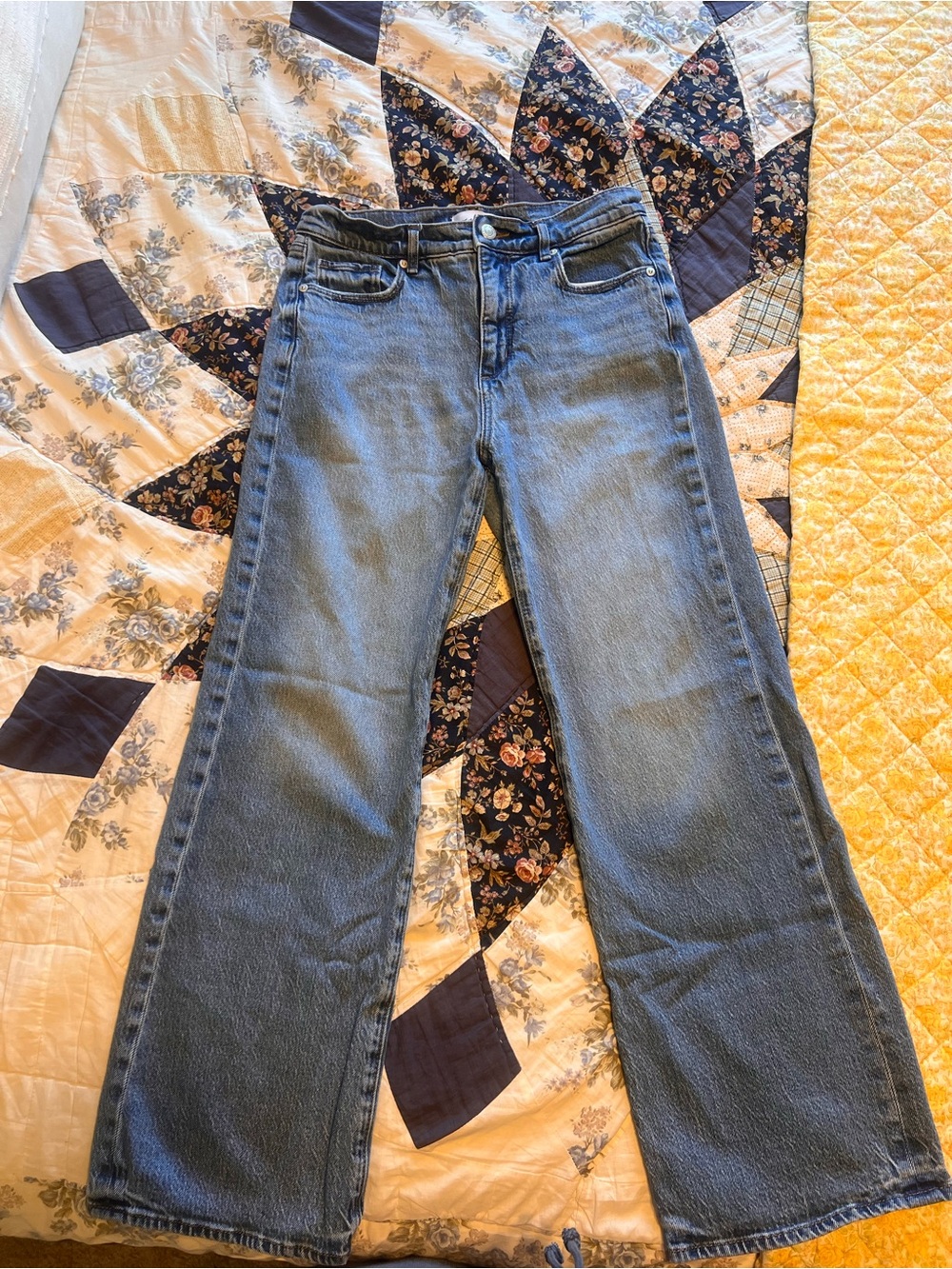 LOFT Women's Wide-Leg Jeans in Medium Blue Wash